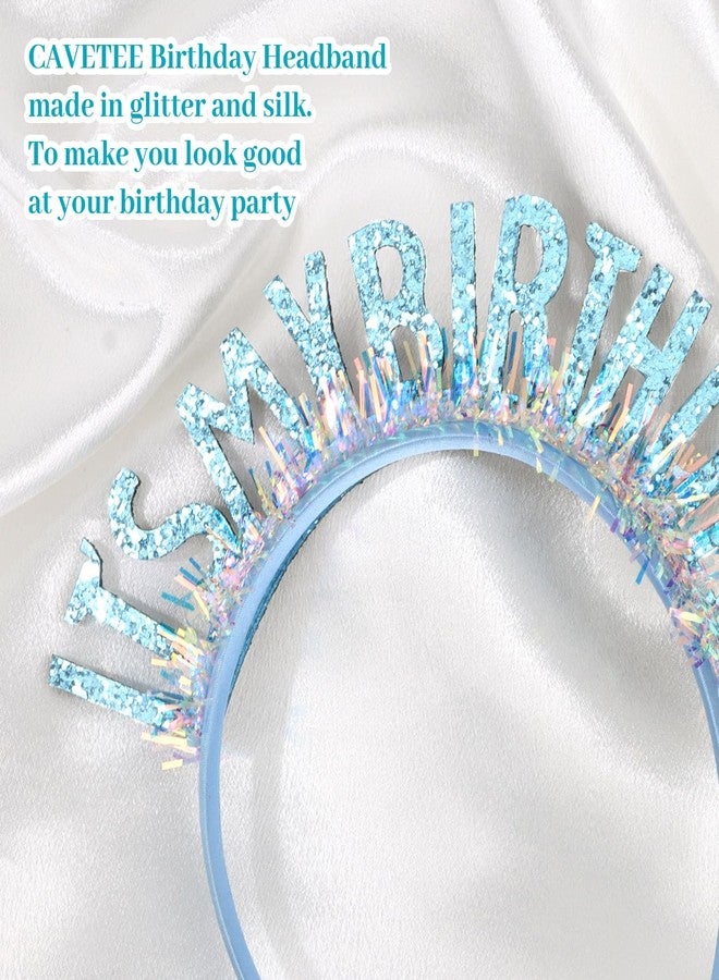 CAVETEE Birthday Crown for Women，Birthday Headband for Girls Birthday Girl Headband，Birthday Crown Adult Woman, IT's MY BIRTHDAY Headband for Girls Happy Birthday Decorations (Blue) - Image 2